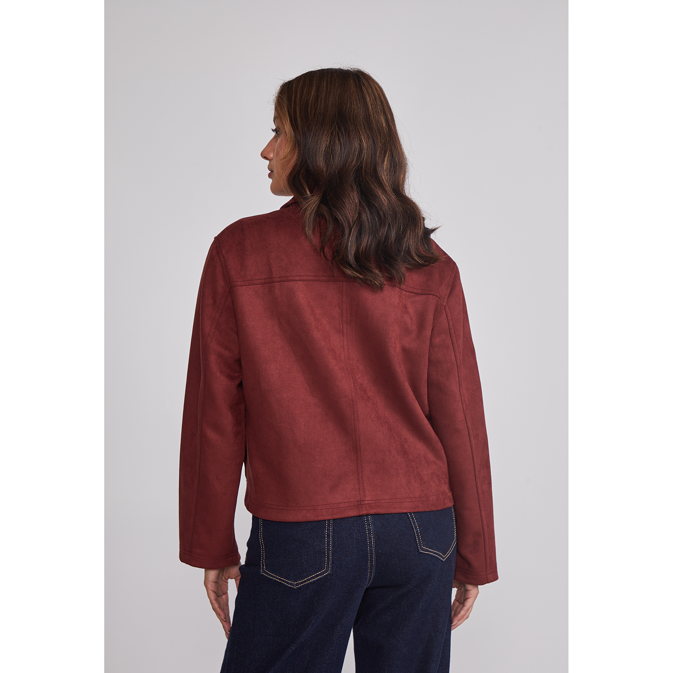 Chaqueta Mujer Bolsillos Delanteros Burdeo Sioux 3