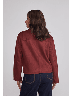 Chaqueta Mujer Bolsillos Delanteros Burdeo Sioux