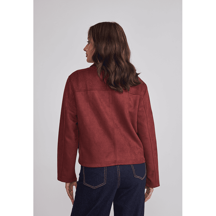 Chaqueta Mujer Bolsillos Delanteros Burdeo Sioux 3