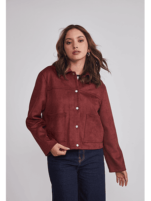 Chaqueta Mujer Bolsillos Delanteros Burdeo Sioux