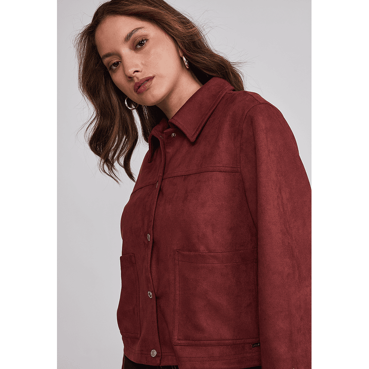 Chaqueta Mujer Bolsillos Delanteros Burdeo Sioux 4