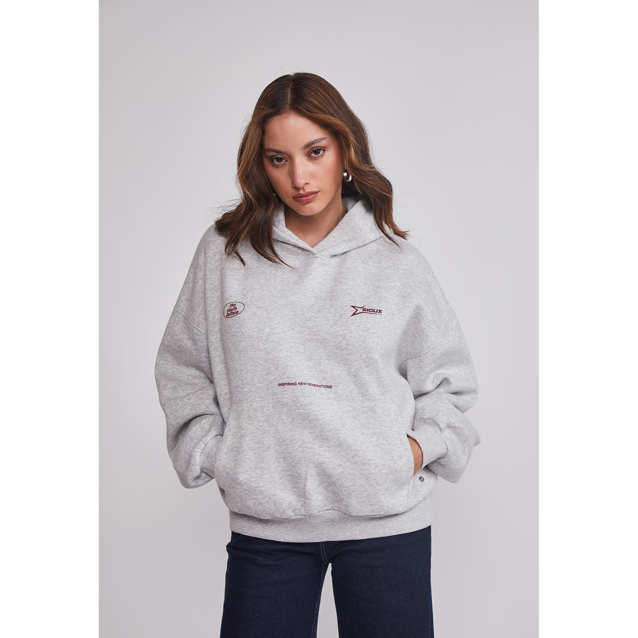 Polerón Mujer Espalda Trend Gris Sioux 1