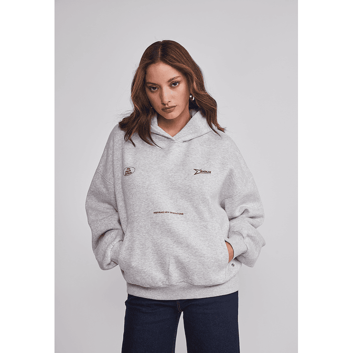 Polerón Mujer Espalda Trend Gris Sioux 1