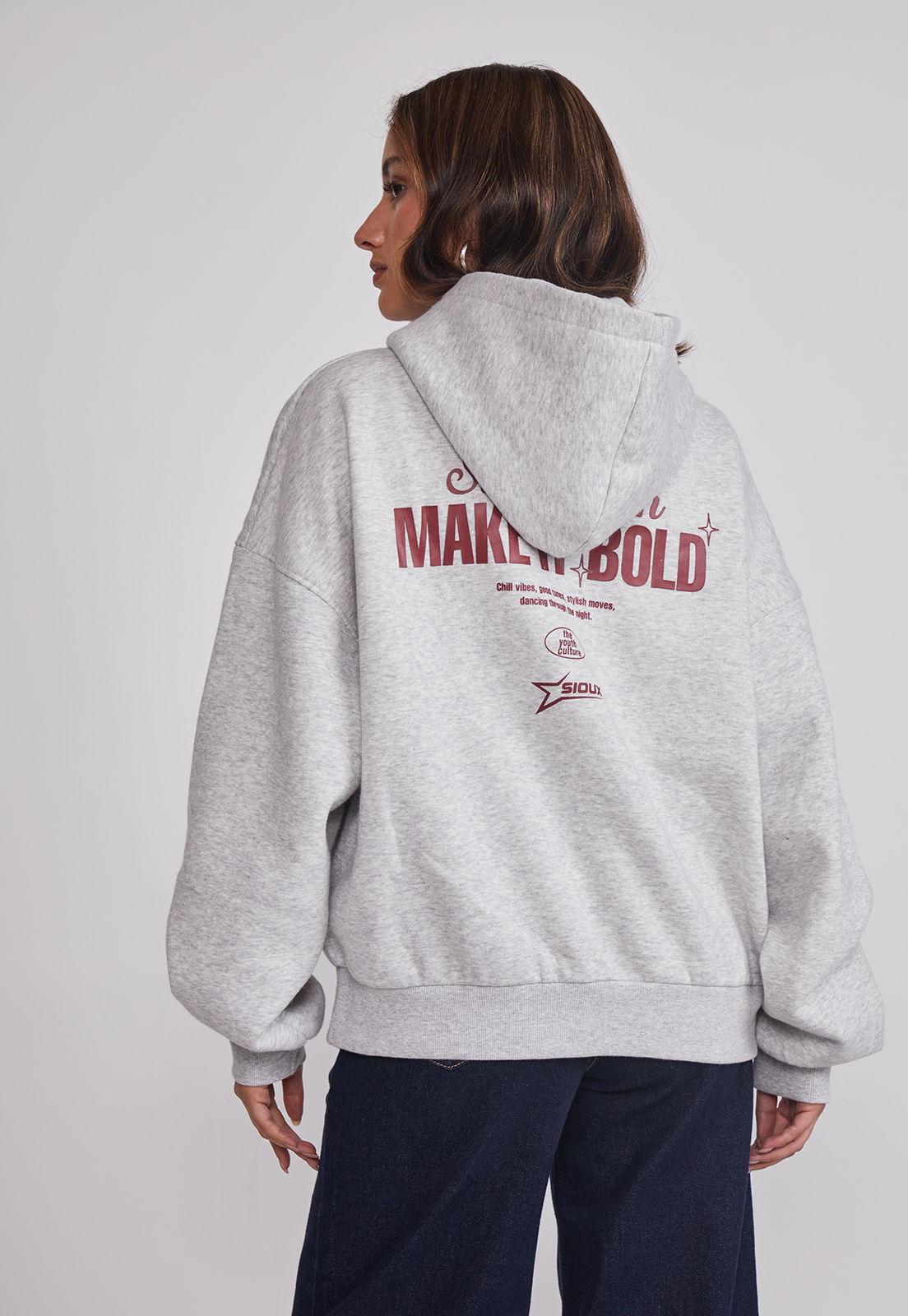 Polerón Mujer Espalda Trend Gris Sioux 2