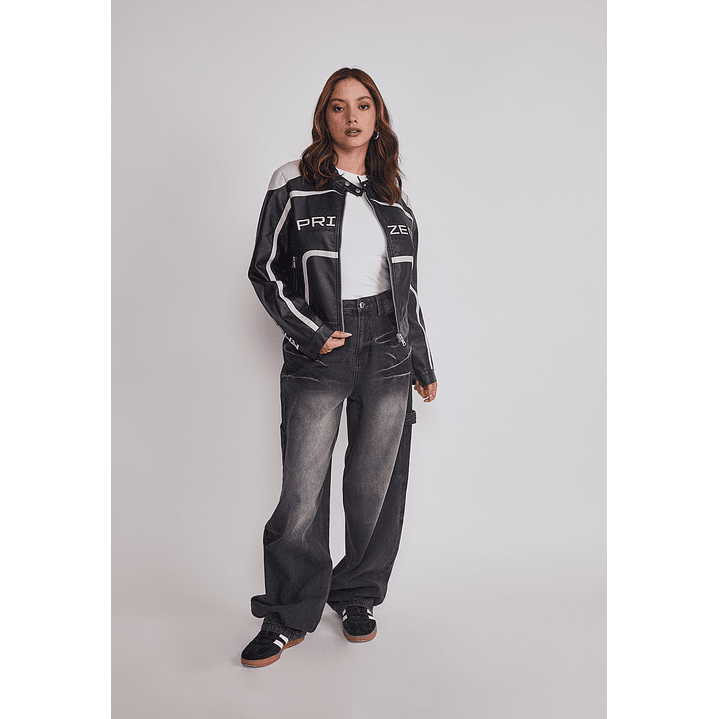 Chaqueta Mujer Ecocuero Racer Negro Sioux 2