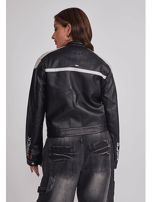 Chaqueta Mujer Ecocuero Racer Negro Sioux