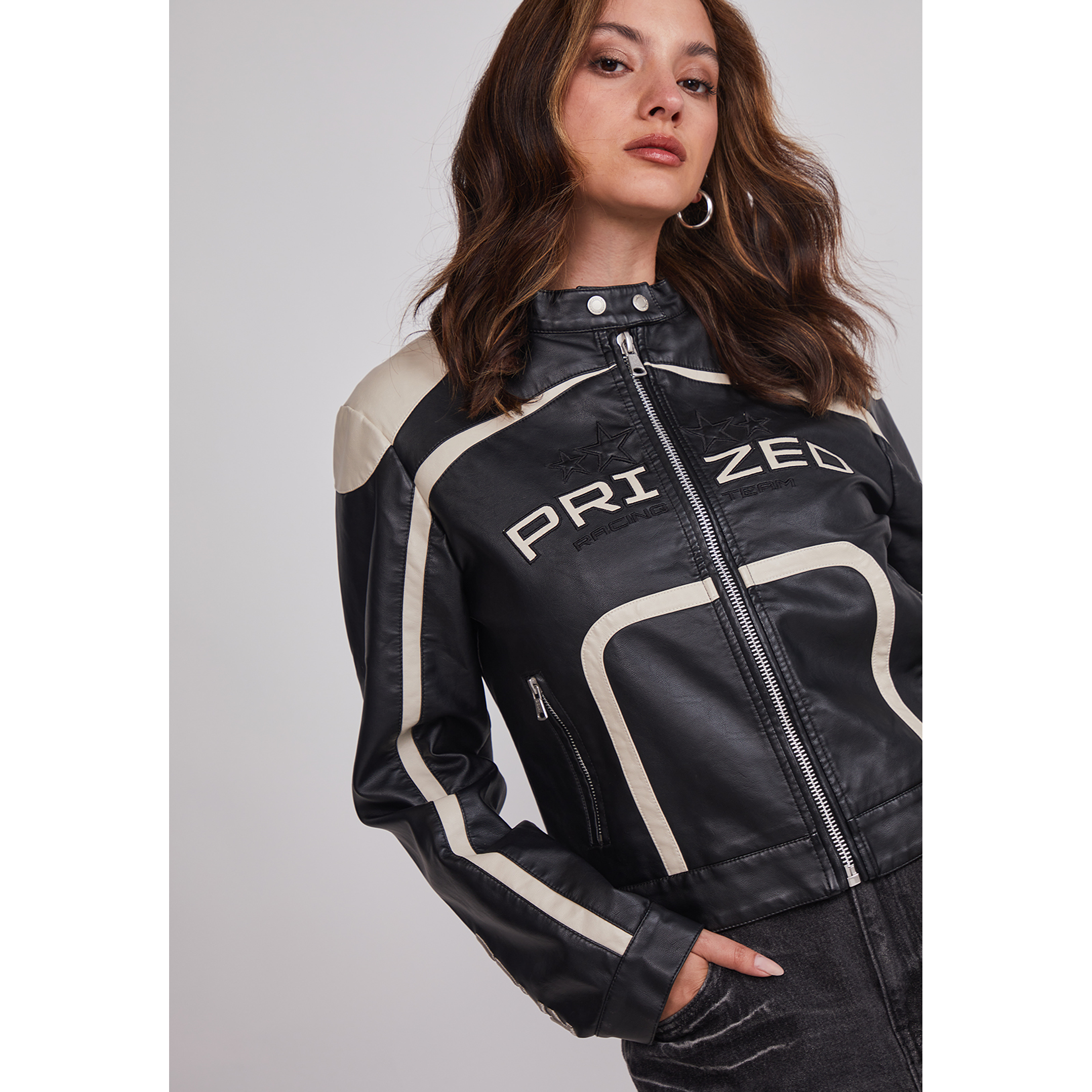 Chaqueta Mujer Ecocuero Racer Negro Sioux 4