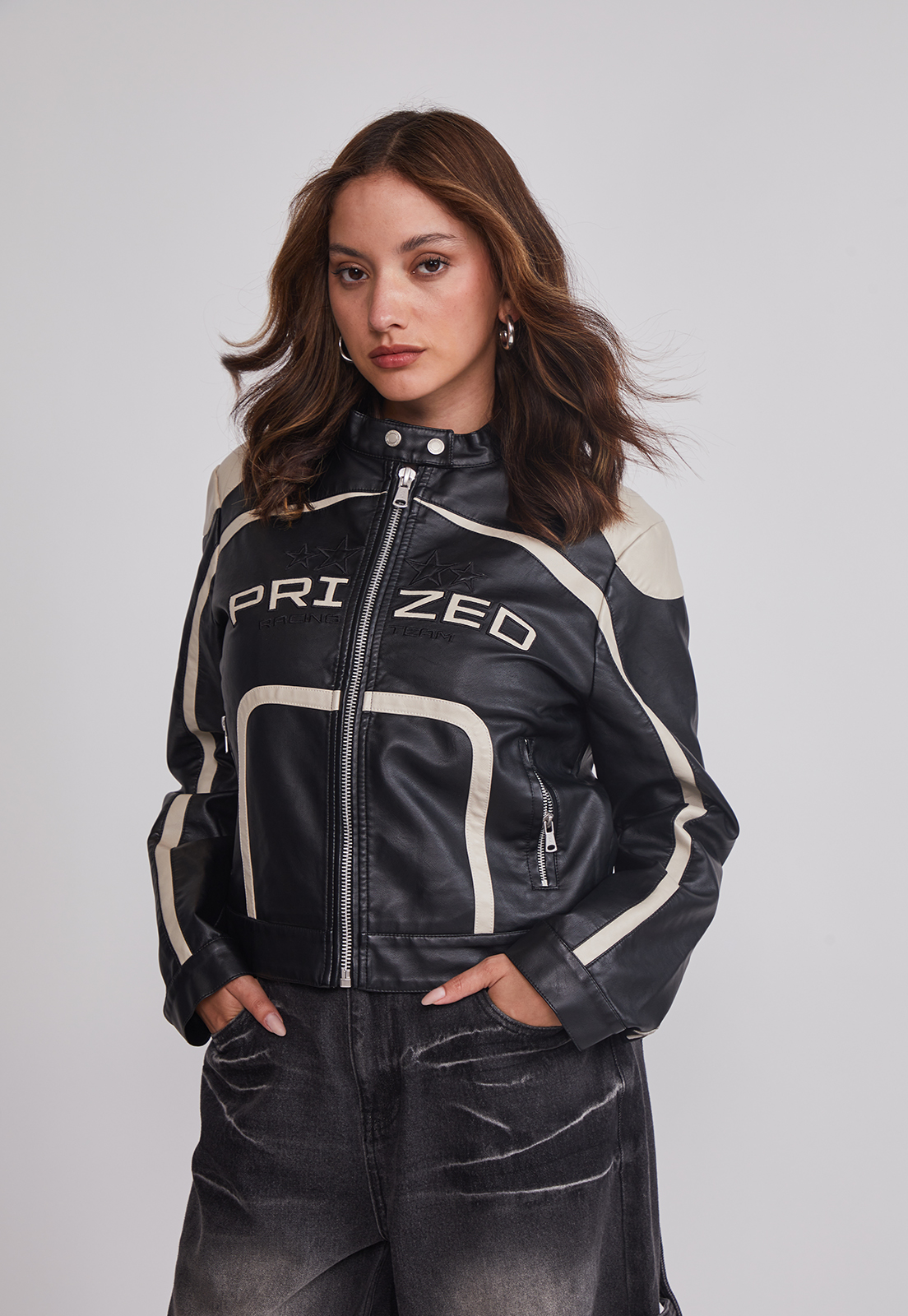 Chaqueta Mujer Ecocuero Racer Negro Sioux 1