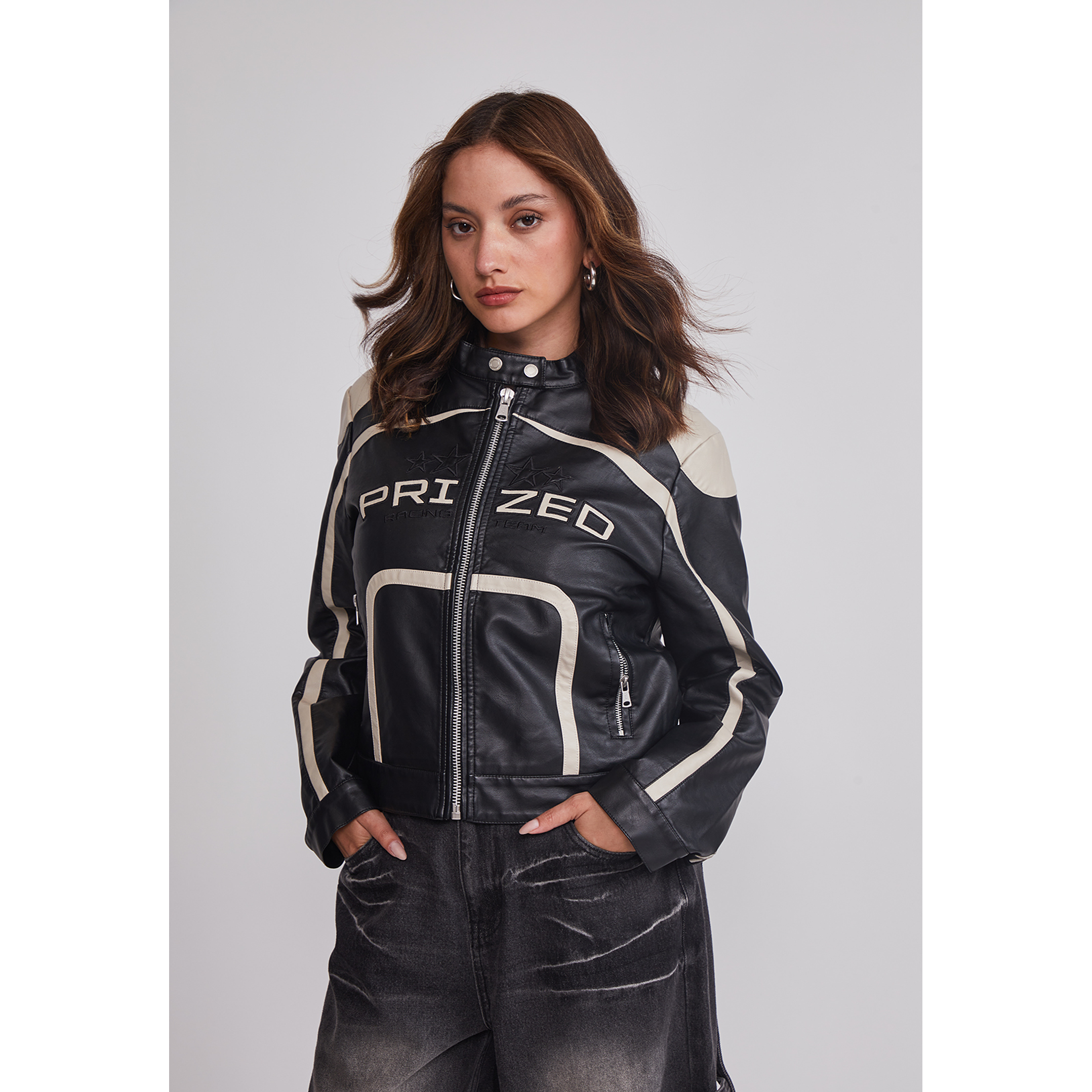 Chaqueta Mujer Ecocuero Racer Negro Sioux 1