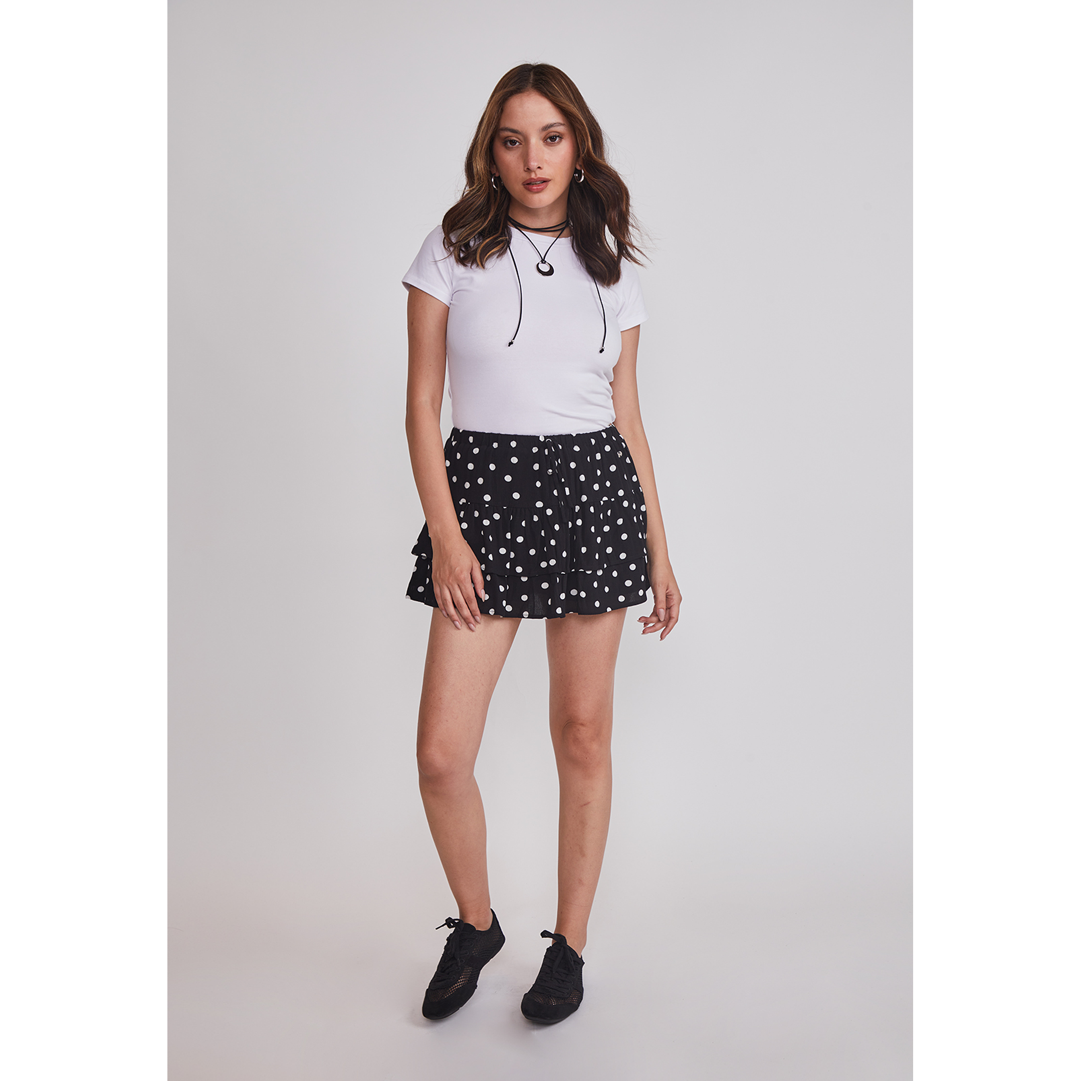 Falda Mujer Lunares Negro Sioux 2