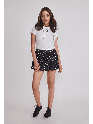 Falda Mujer Lunares Negro Sioux