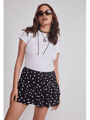 Falda Mujer Lunares Negro Sioux