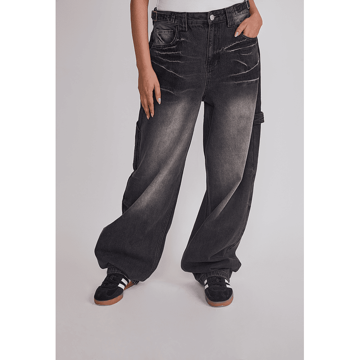 Jeans Mujer Balloon Carpenter Negro Sioux 1