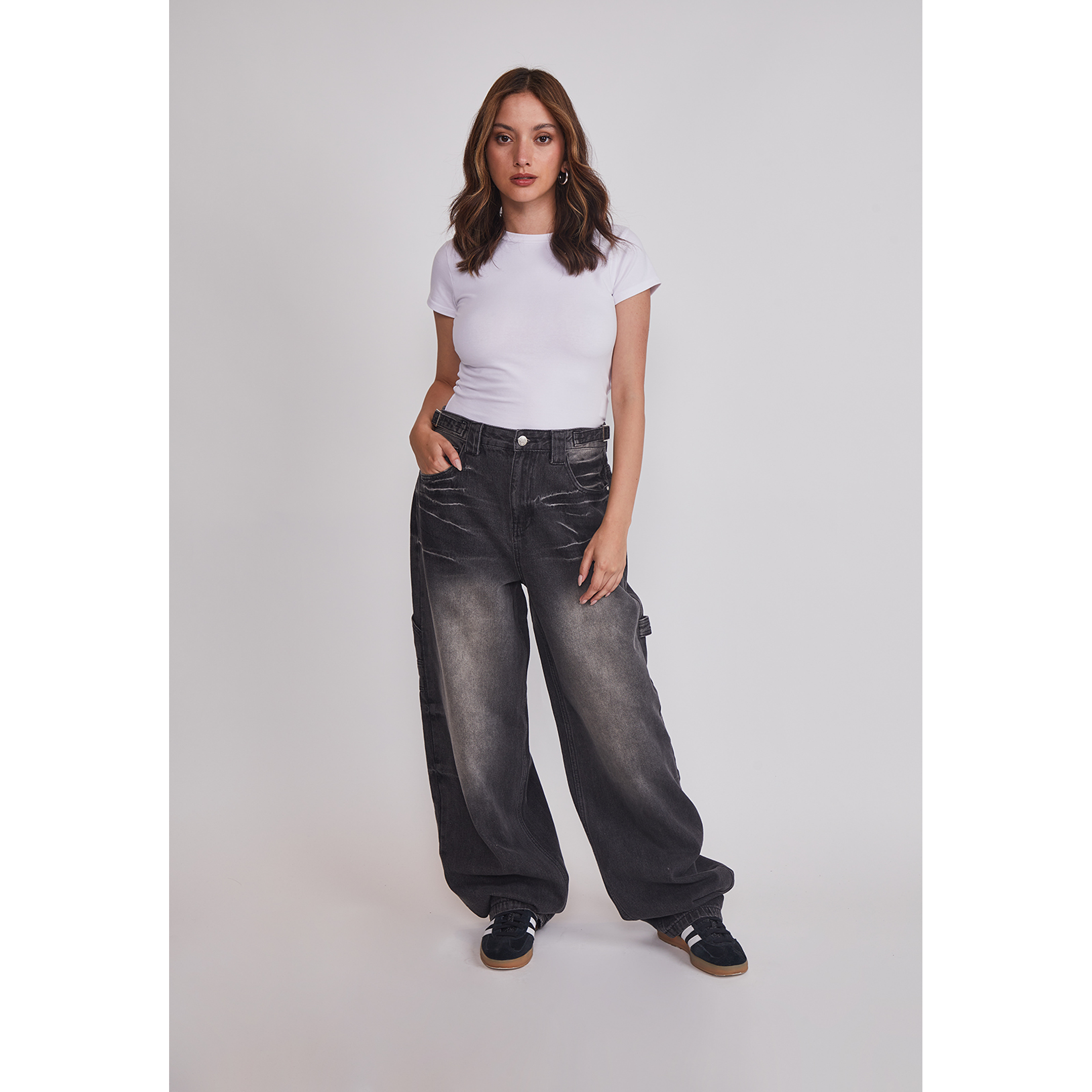 Jeans Mujer Balloon Carpenter Negro Sioux 2