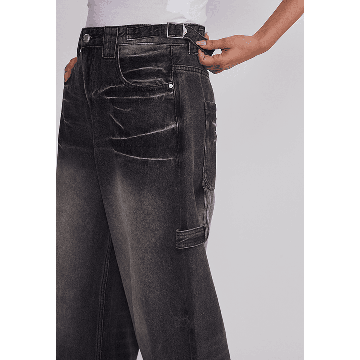 Jeans Mujer Balloon Carpenter Negro Sioux 4