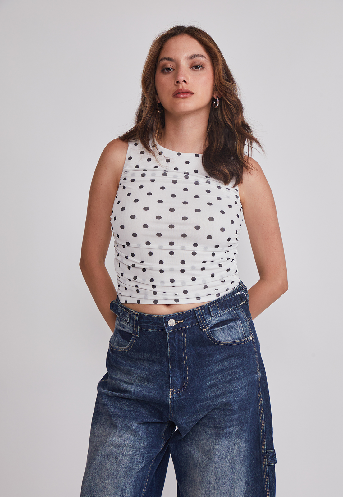 Peto Mujer Drapeado Trend Blanco Sioux 1