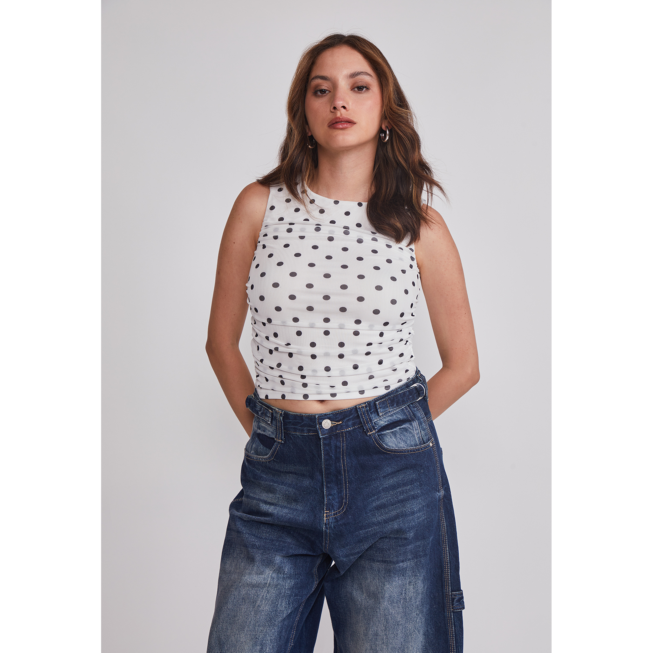 Peto Mujer Drapeado Trend Blanco Sioux 1