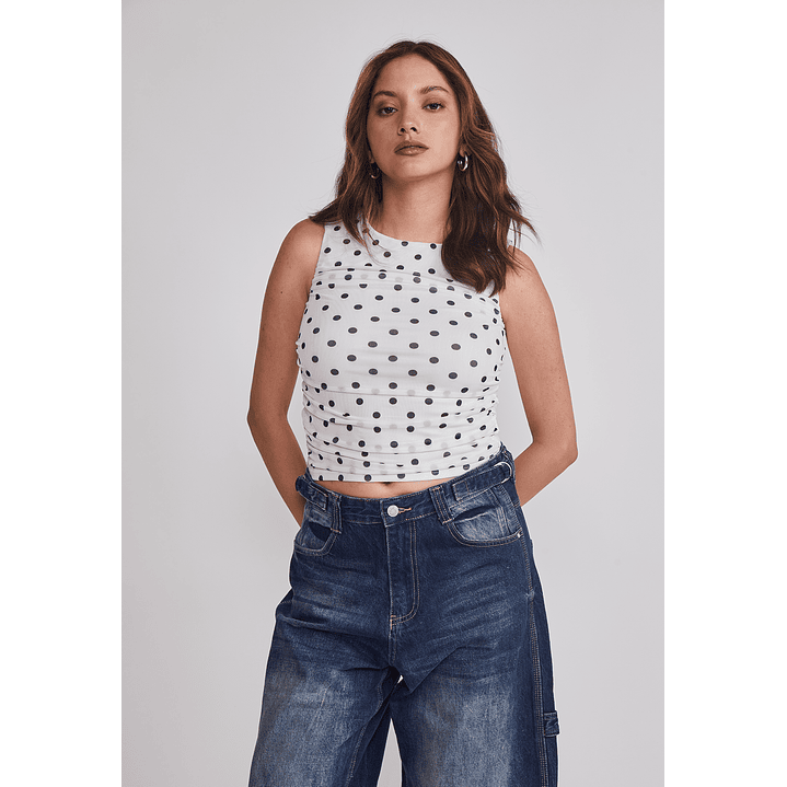 Peto Mujer Drapeado Trend Blanco Sioux 1