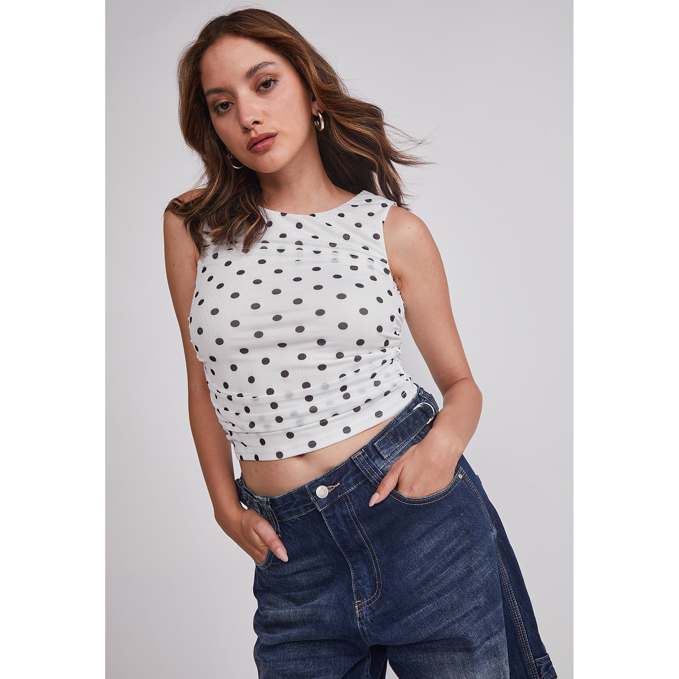 Peto Mujer Drapeado Trend Blanco Sioux 5