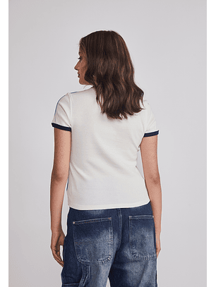 Polera Mujer Varsity Blanco Sioux