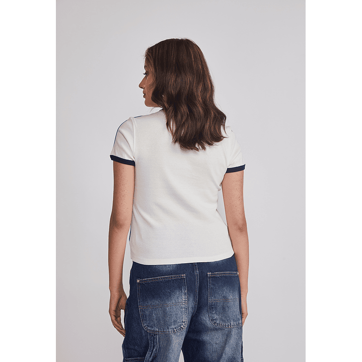Polera Mujer Varsity Blanco Sioux 3