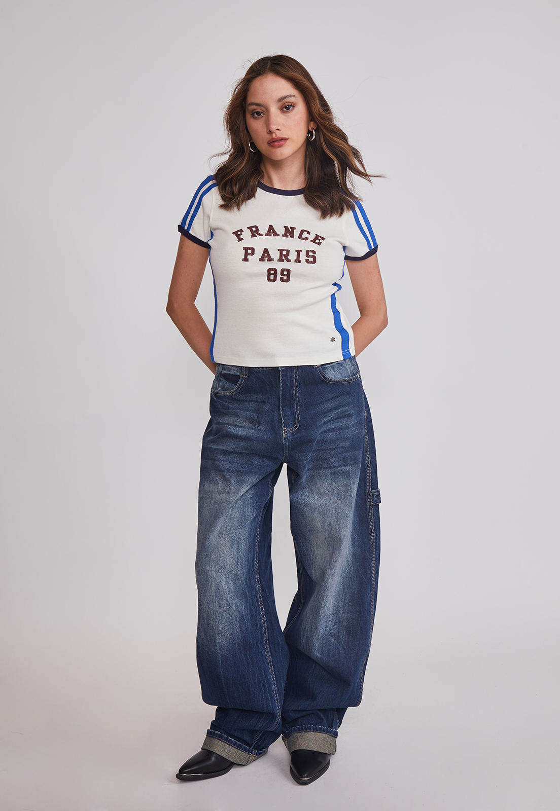 Polera Mujer Varsity Blanco Sioux 3
