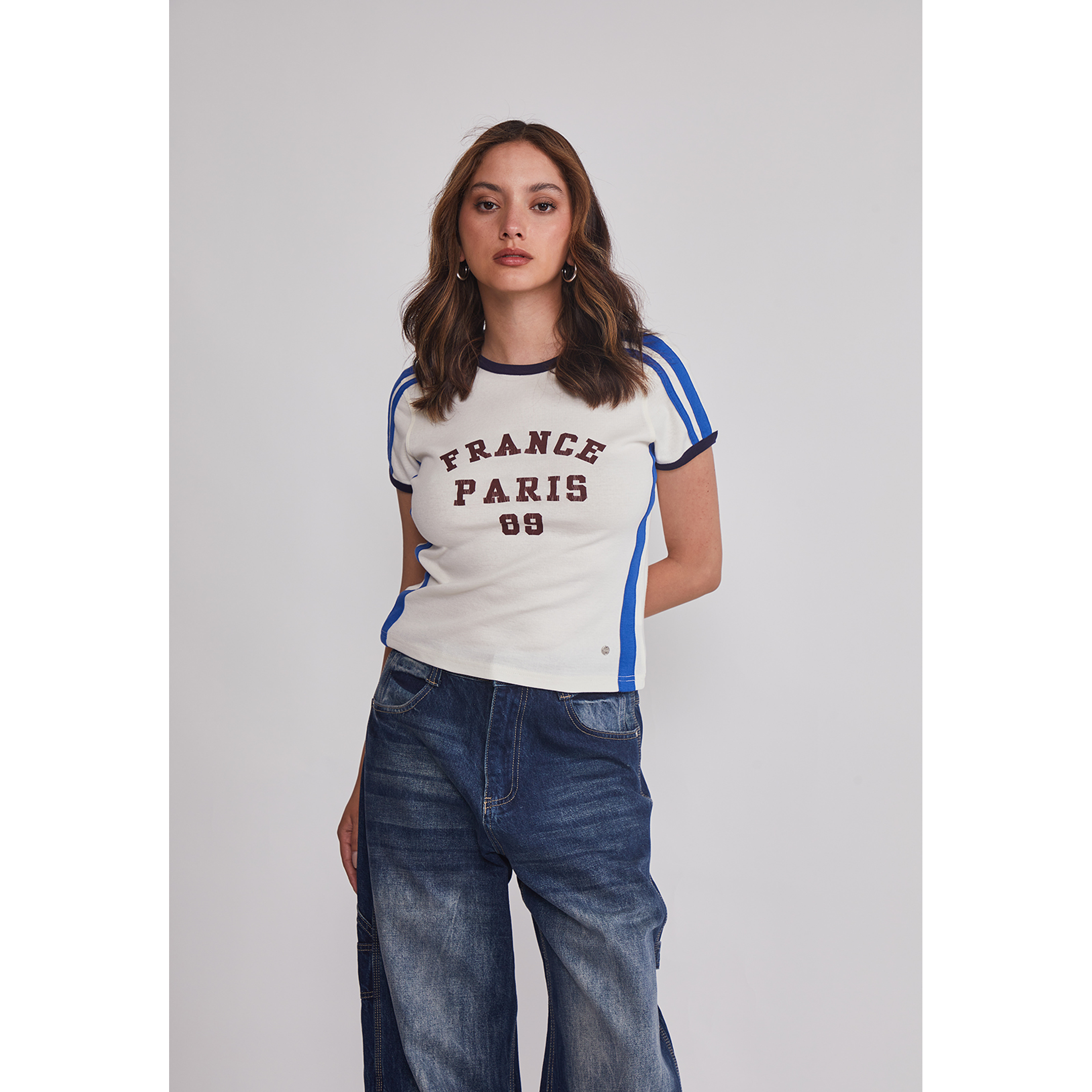 Polera Mujer Varsity Blanco Sioux 1