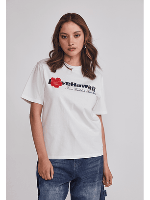 Polera Mujer Oversize Est Trend Blanco Sioux