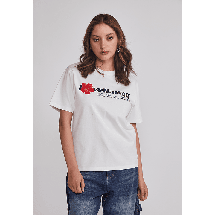 Polera Mujer Oversize Est Trend Blanco Sioux 1