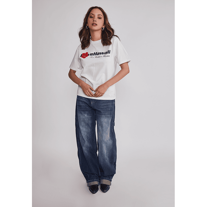 Polera Mujer Oversize Est Trend Blanco Sioux 3