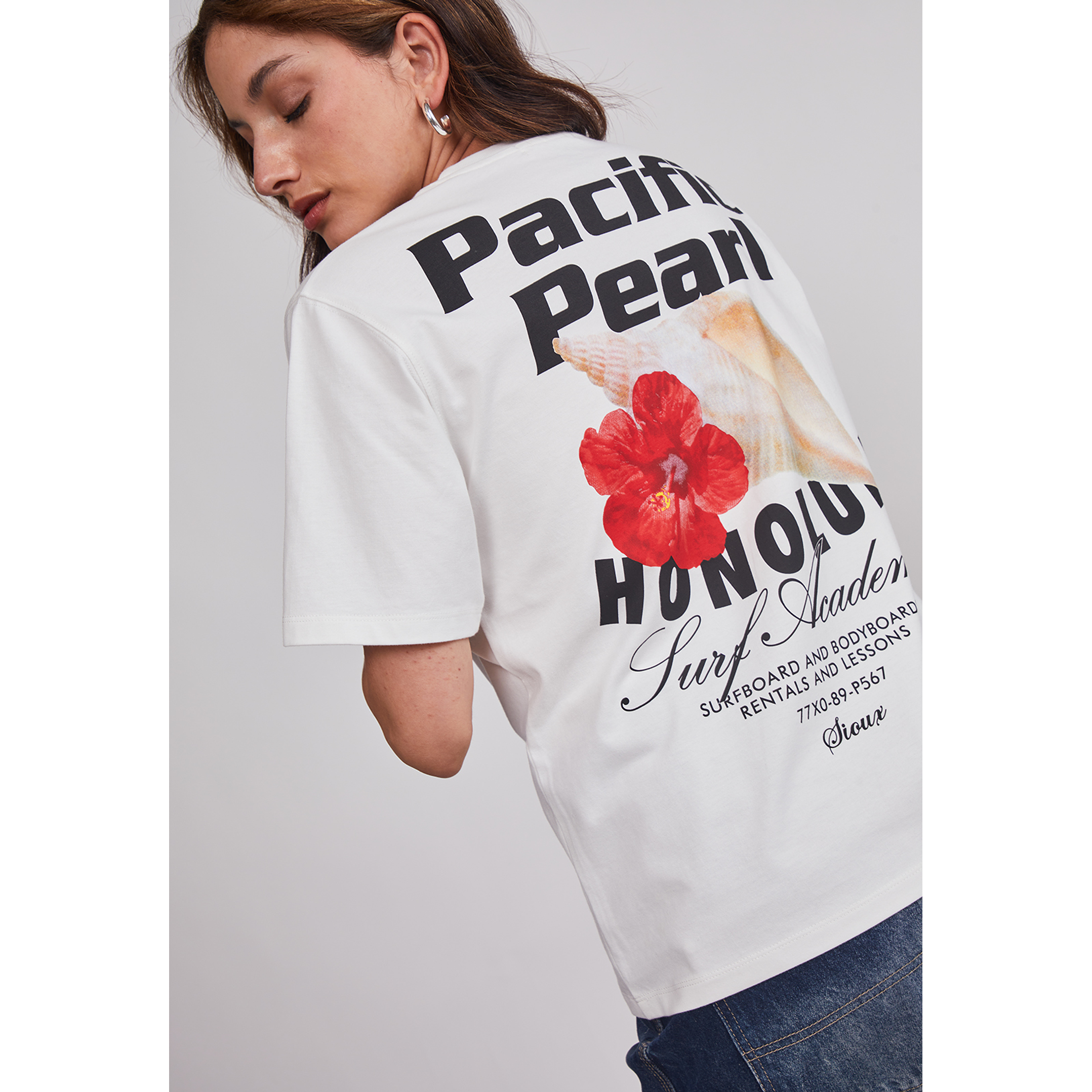 Polera Mujer Oversize Est Trend Blanco Sioux 5