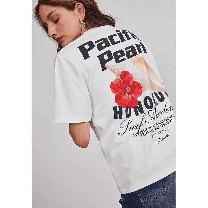 Polera Mujer Oversize Est Trend Blanco Sioux 5