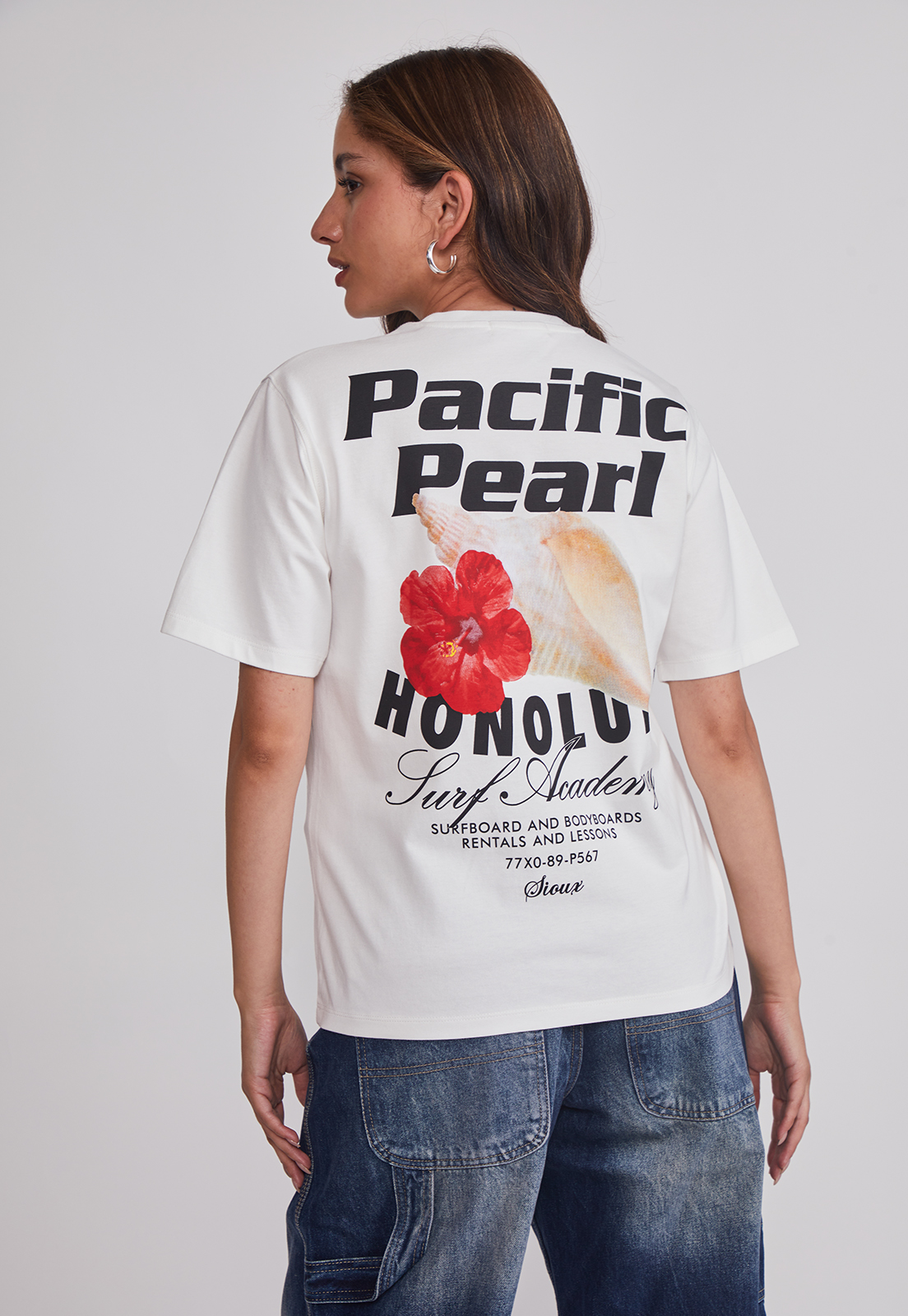 Polera Mujer Oversize Est Trend Blanco Sioux 2