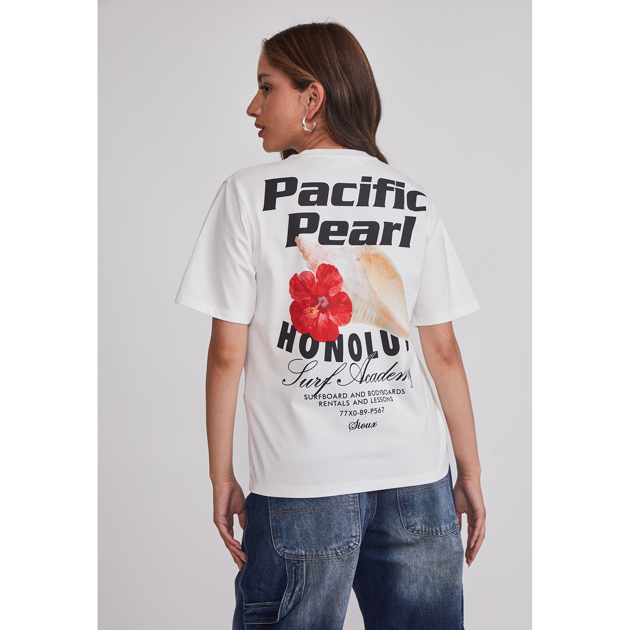 Polera Mujer Oversize Est Trend Blanco Sioux 2