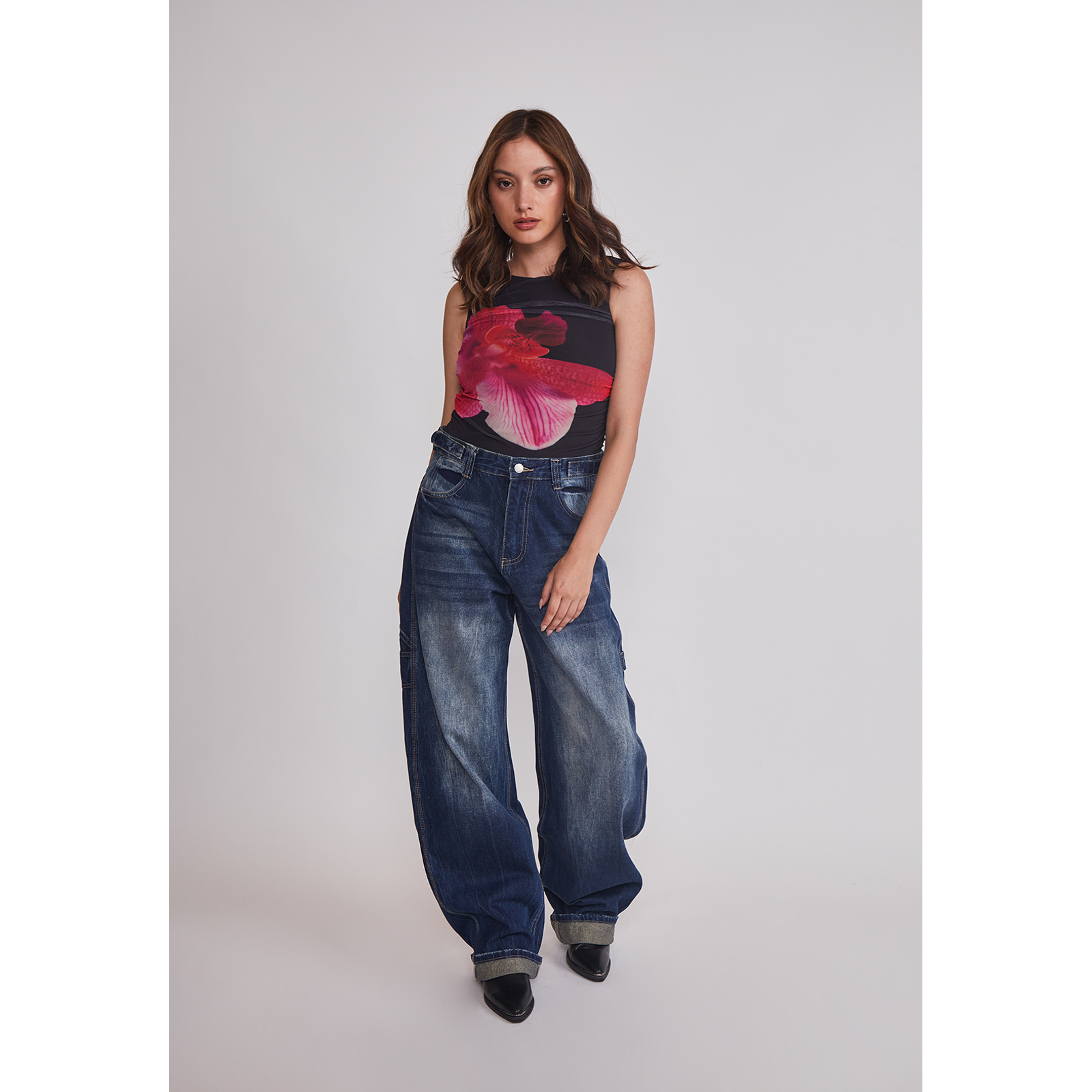 Jeans Mujer Balloon Carpenter Azul Sioux 2