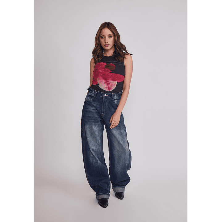 Jeans Mujer Balloon Carpenter Azul Sioux 2