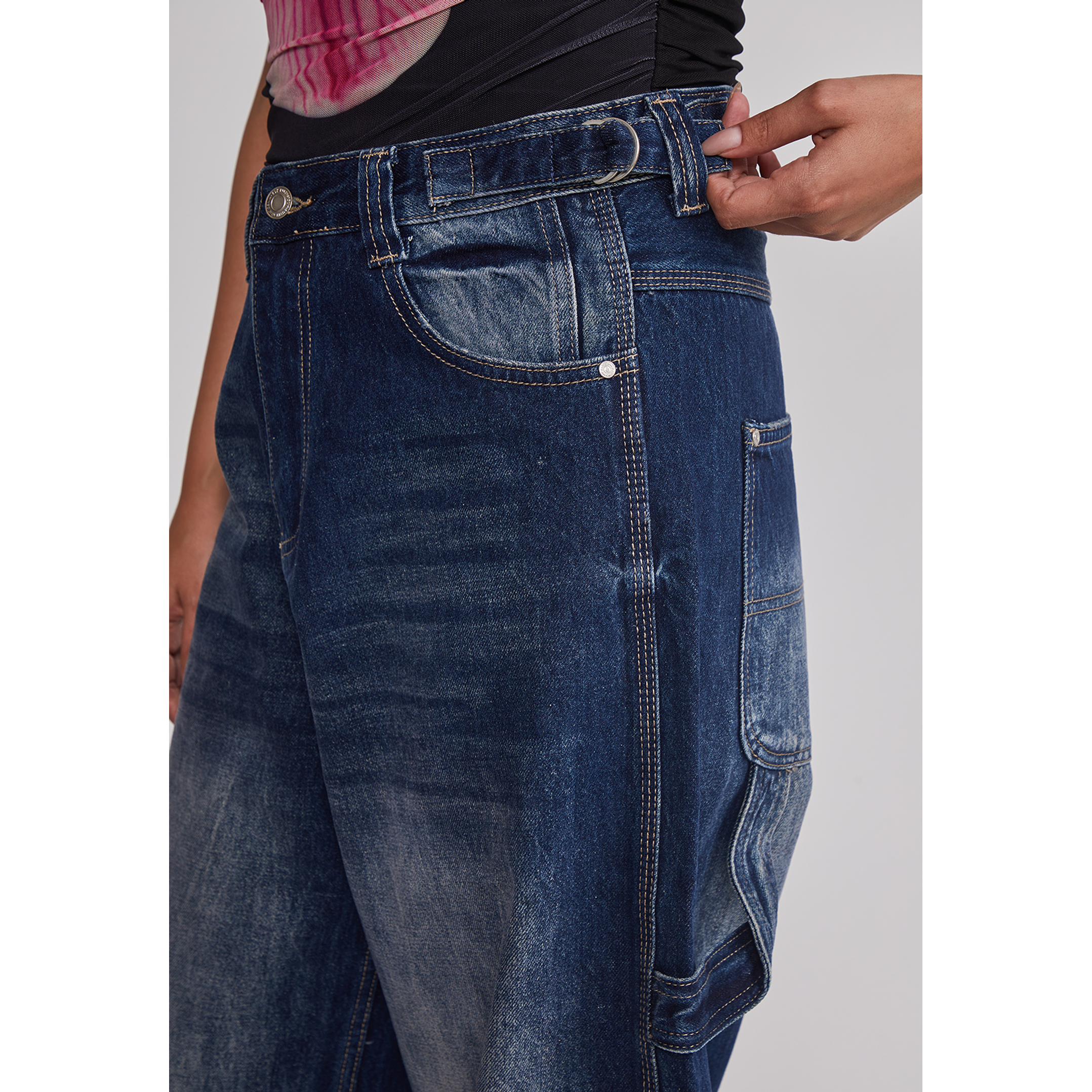 Jeans Mujer Balloon Carpenter Azul Sioux 4