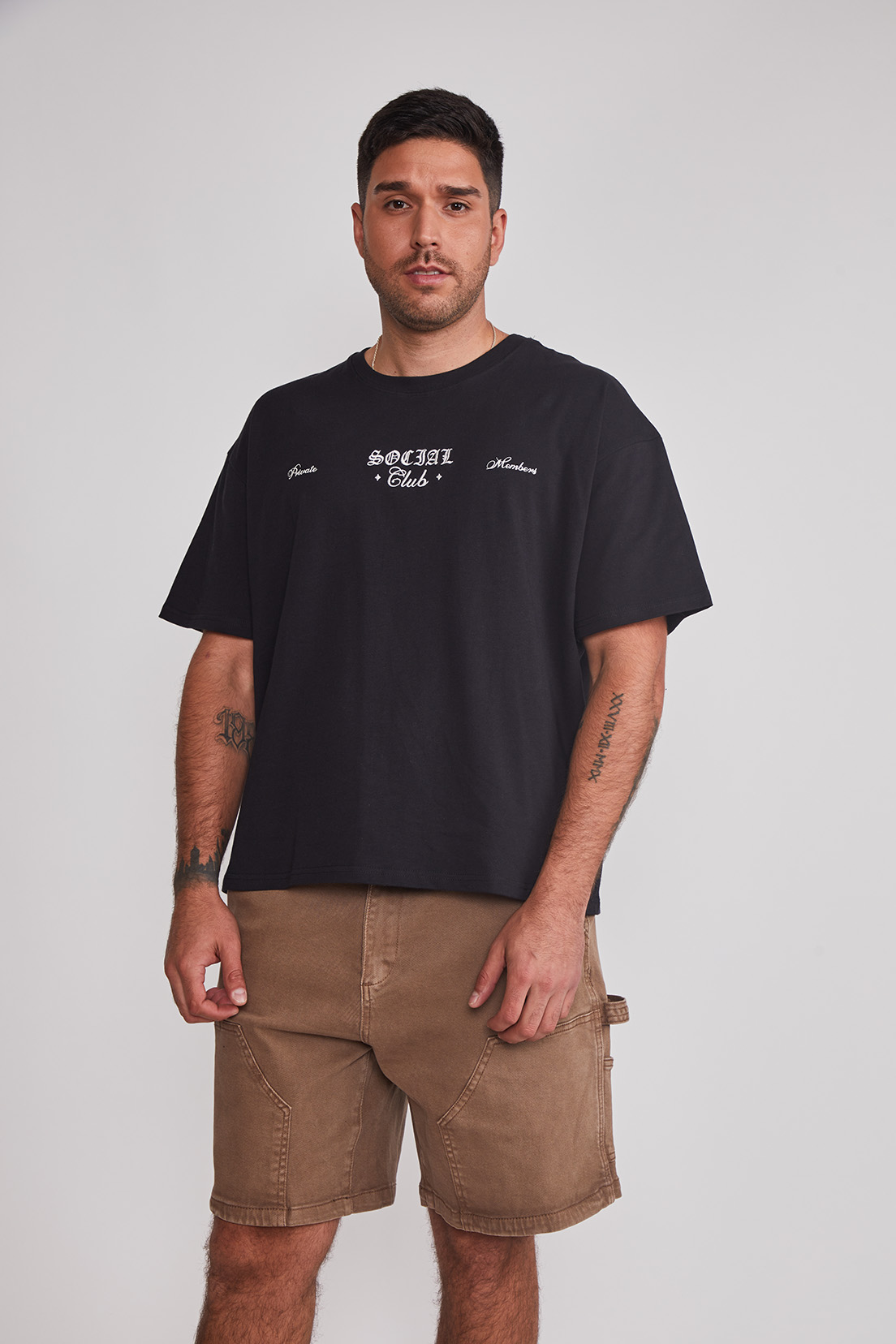 Polera Hombre Boxy Oversize Negro Sioux 1