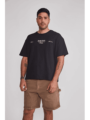 Polera Hombre Boxy Oversize Negro Sioux