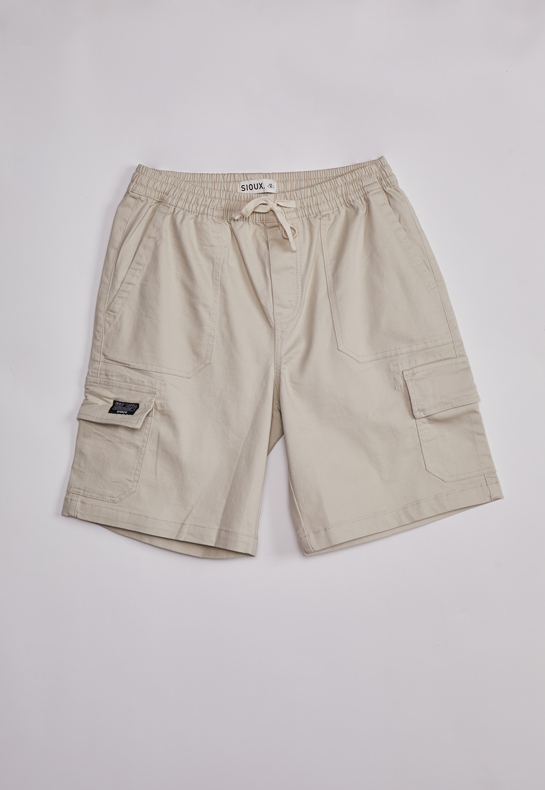 Bermuda Hombre Cargo Lavada Beige Sioux 1