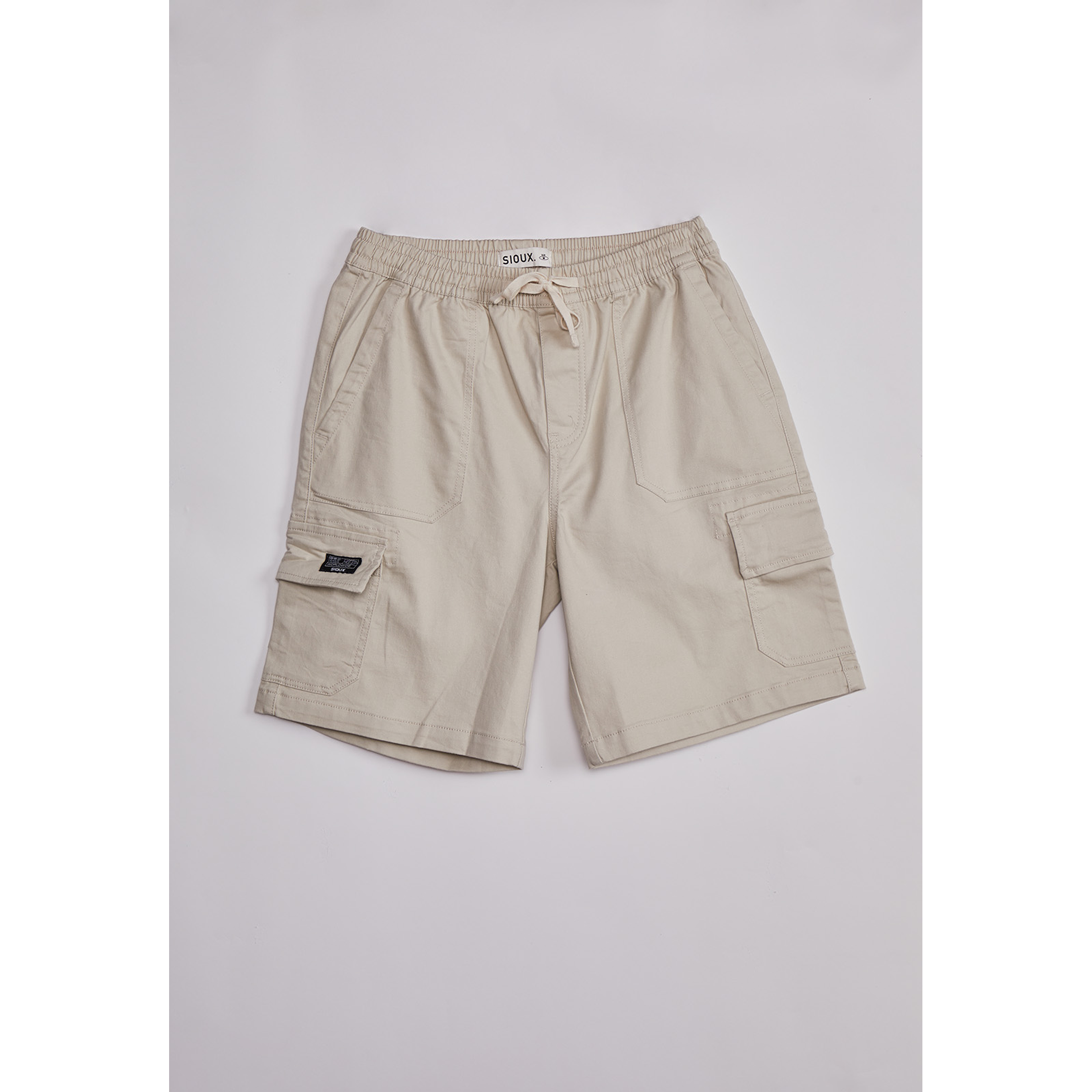 Bermuda Hombre Cargo Lavada Beige Sioux 1