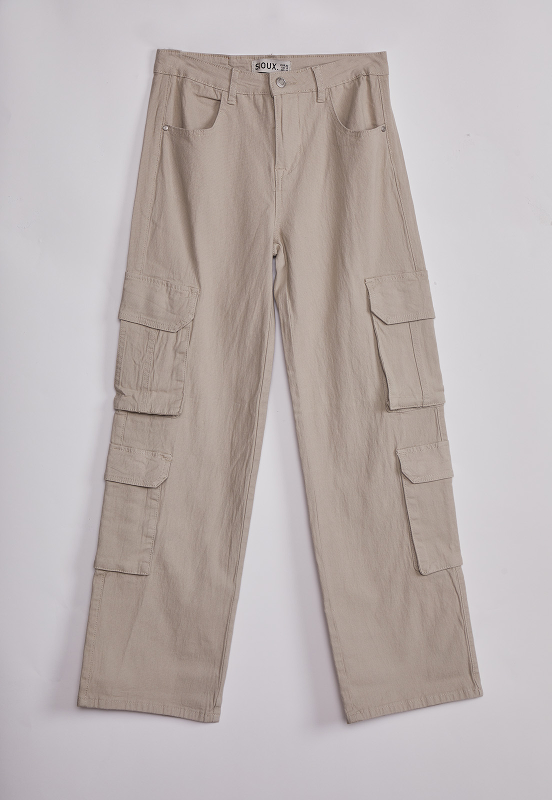 Pantalón Mujer Cargo Multipocket Beige Sioux 1
