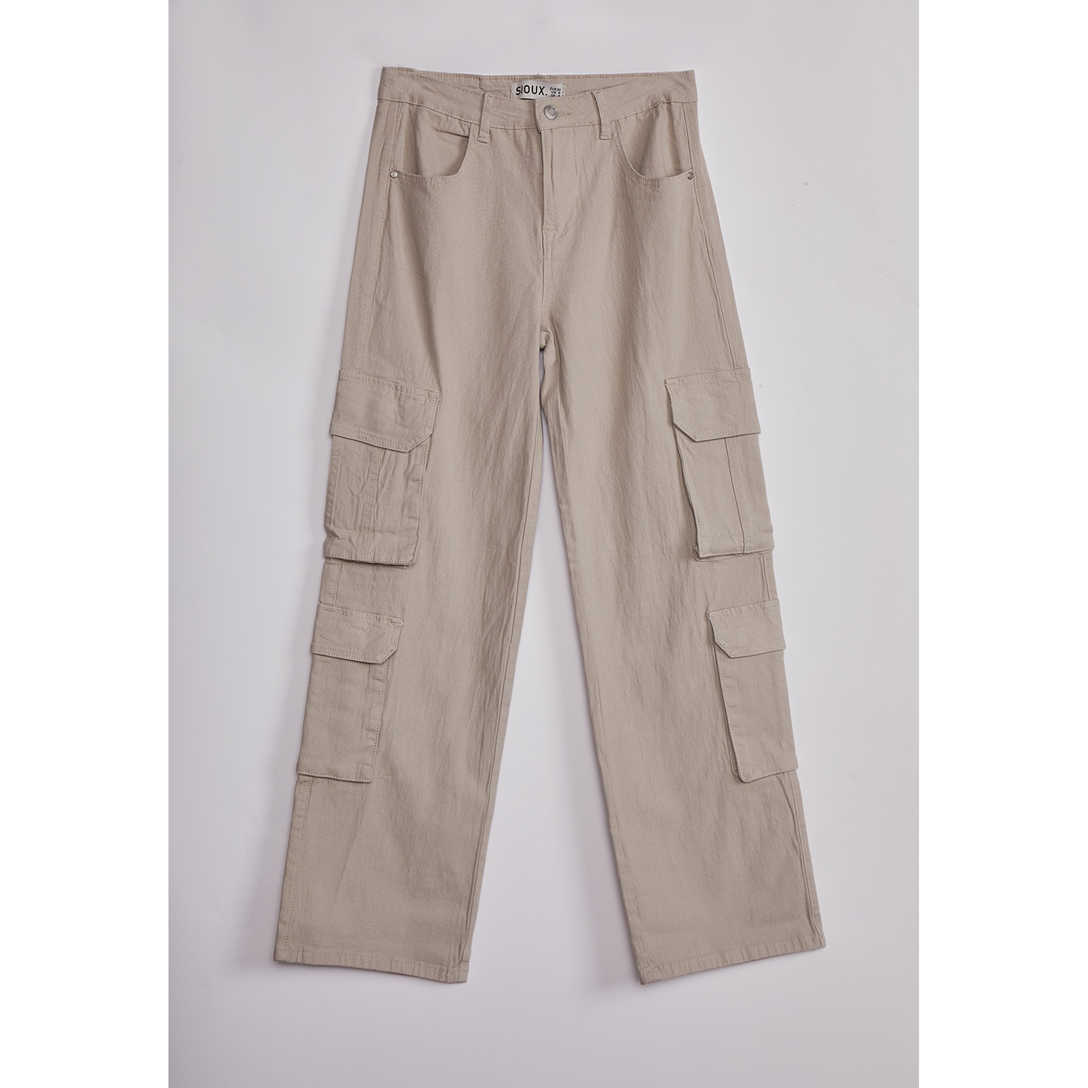 Pantalón Mujer Cargo Multipocket Beige Sioux 1