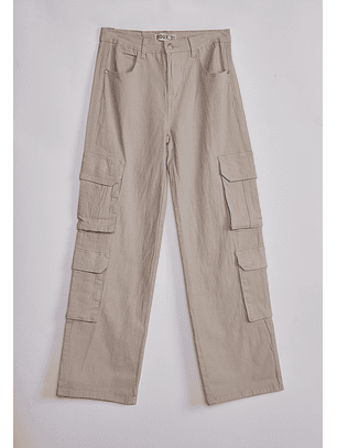 Pantalón Mujer Cargo Multipocket Beige Sioux