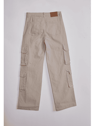 Pantalón Mujer Cargo Multipocket Beige Sioux
