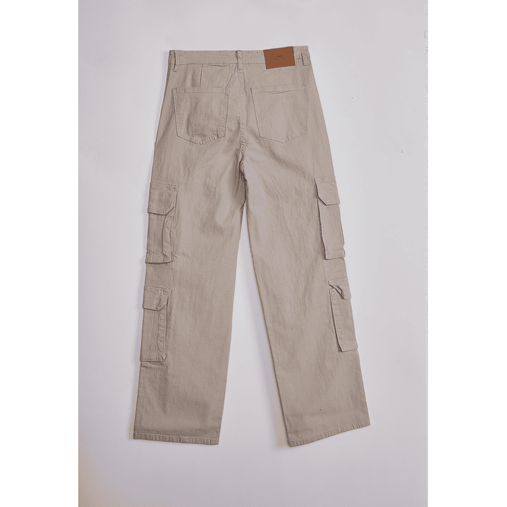 Pantalón Mujer Cargo Multipocket Beige Sioux 2