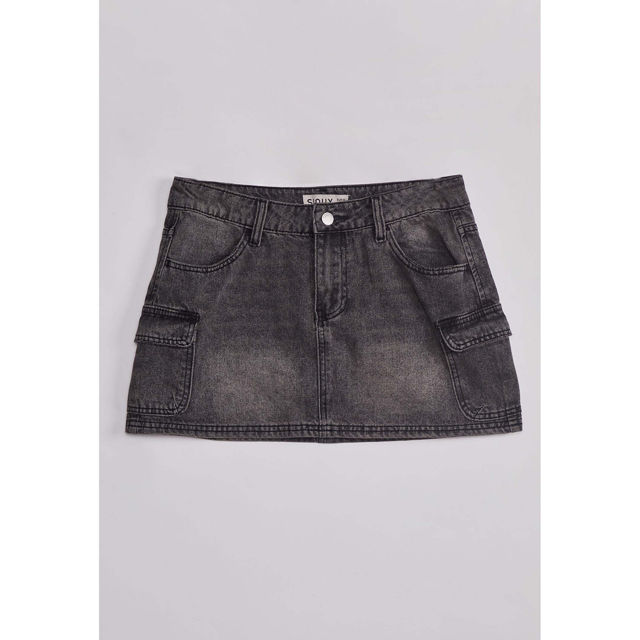 Falda Mujer Denim Lavado Gris Sioux 1