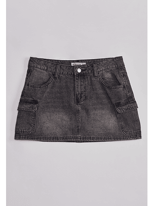 Falda Mujer Denim Lavado Gris Sioux