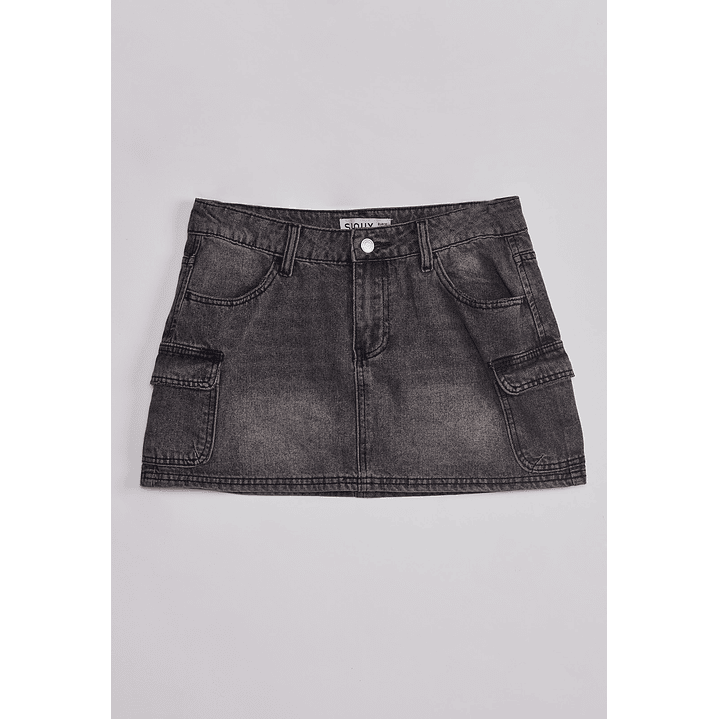 Falda Mujer Denim Lavado Gris Sioux 1
