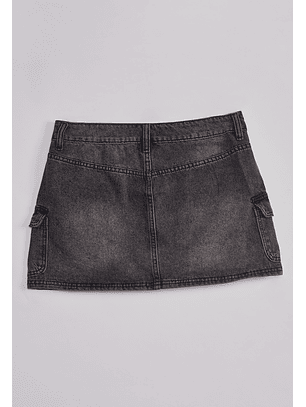 Falda Mujer Denim Lavado Gris Sioux
